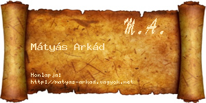 Mátyás Arkád névjegykártya
